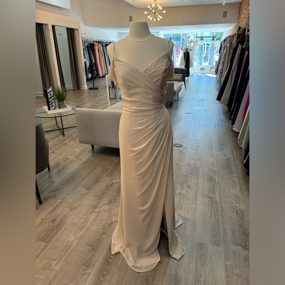 NEW - LAZARO - MEL OFF THE SHOULDER DRESS - CASHMERE - SIZE 12